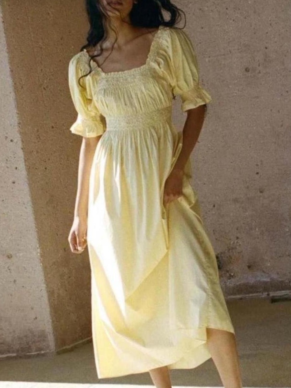 Doen eclipse dress butter yellow